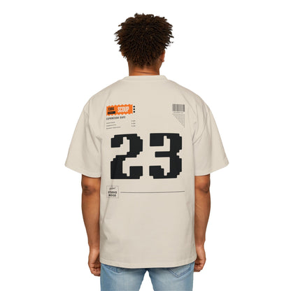 23 studio - Men's Heavy Oversized Tee with Aesthetic Back Design