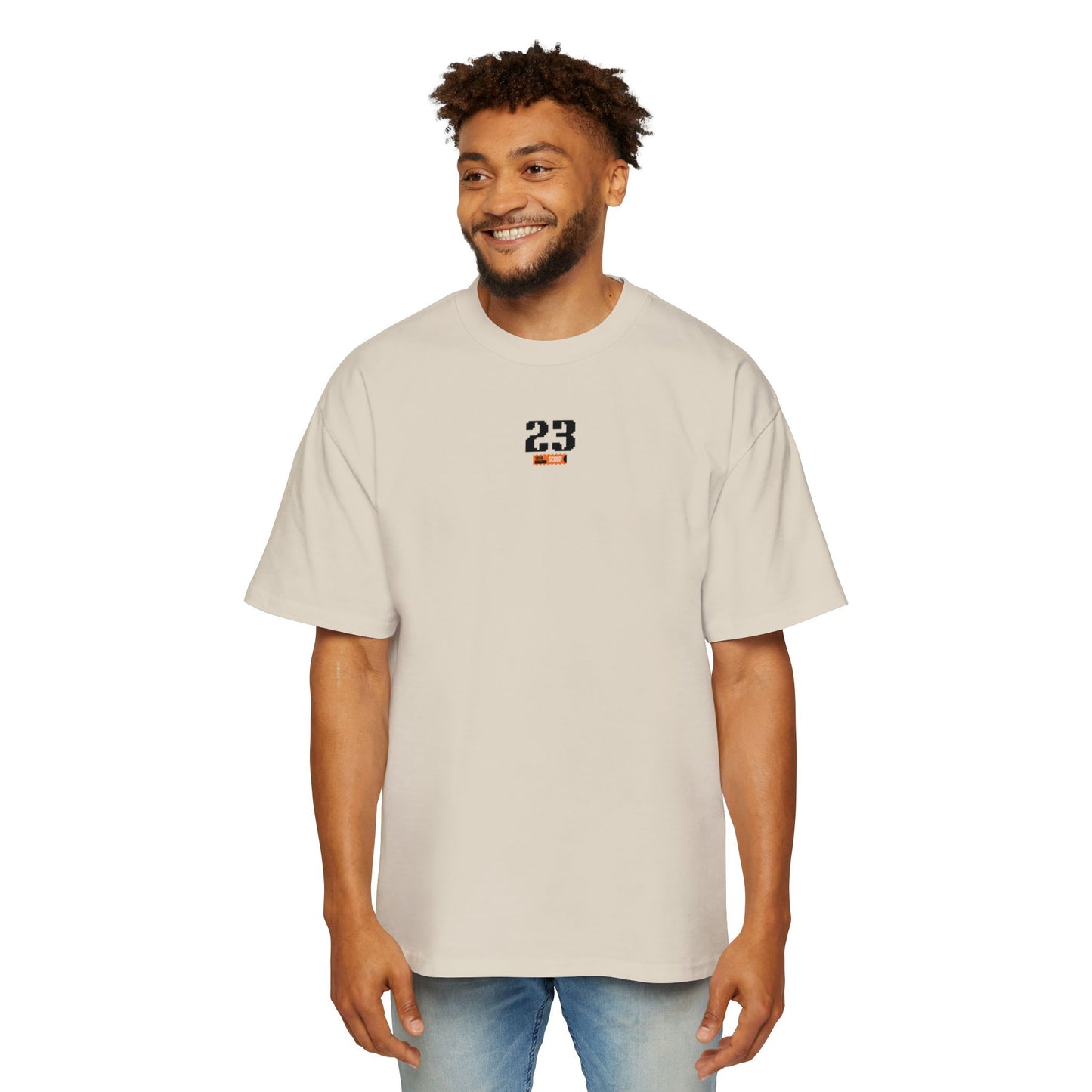 23 studio - Men's Heavy Oversized Tee with Aesthetic Back Design