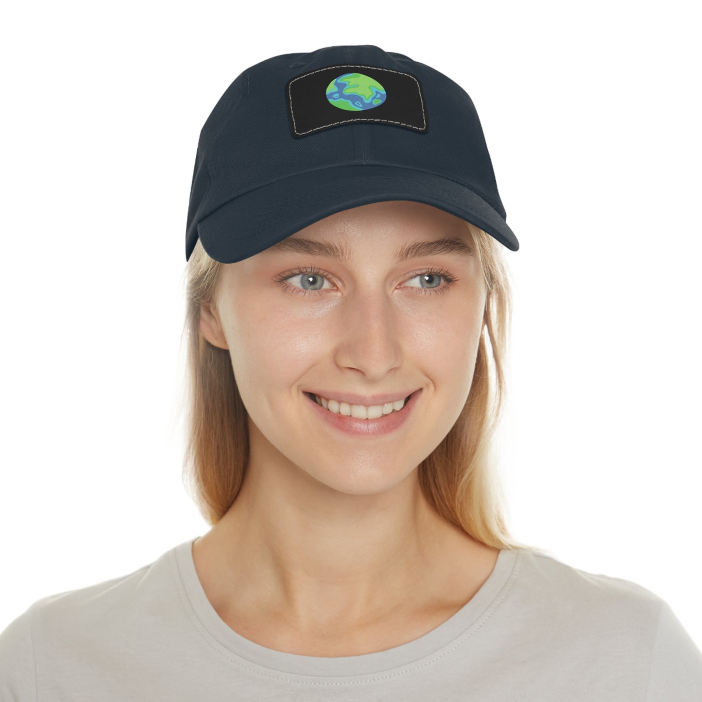 Earth - Dad Hat with Leather Patch (Rectangle)