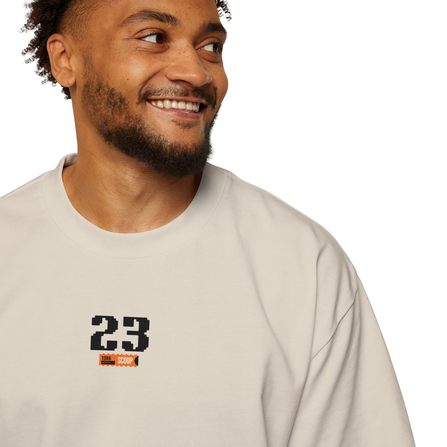 23 studio - Men's Heavy Oversized Tee with Aesthetic Back Design